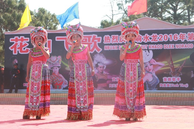 苗族组合登台表演
